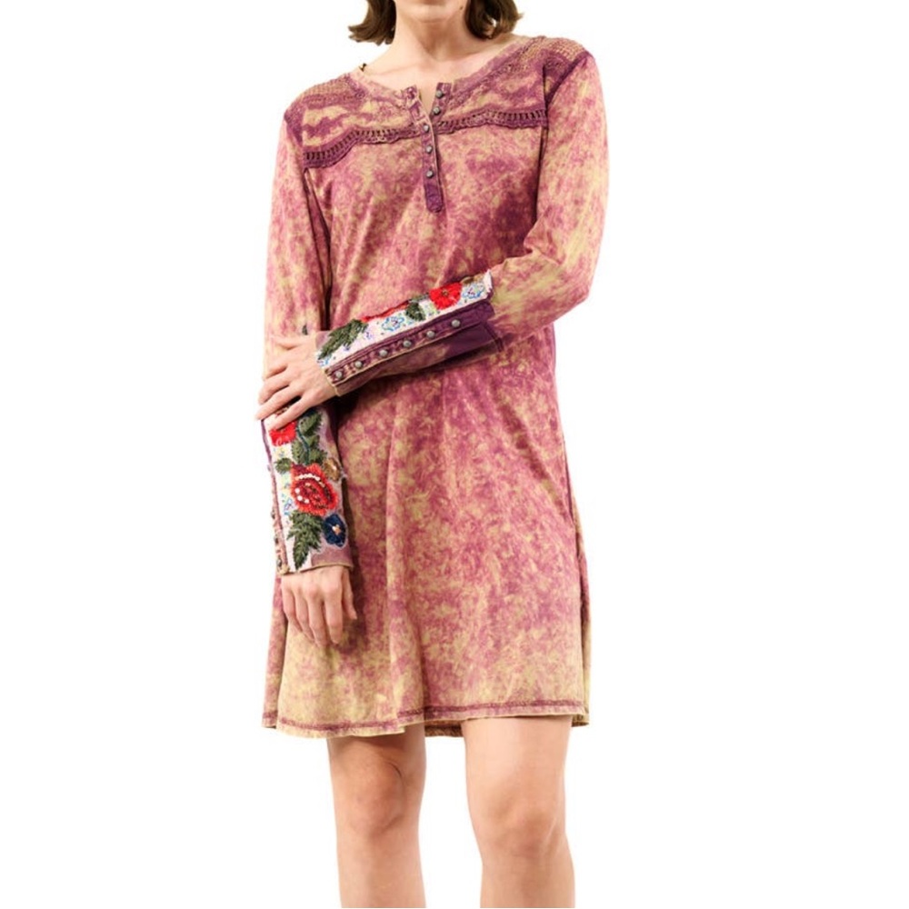 Aratta Under The Moon Light‎ Tunic Dress Size Medium Embroidered New